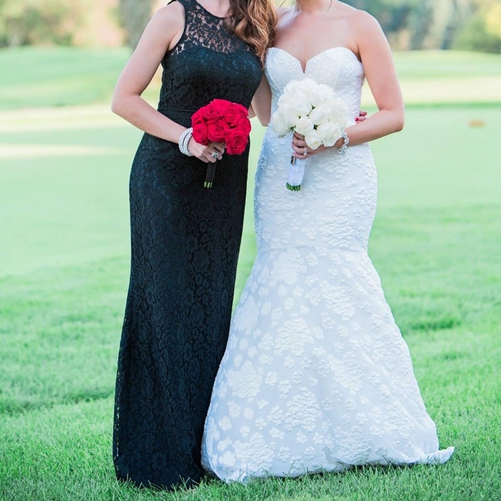 Donna Morgan black lace full length formal dress